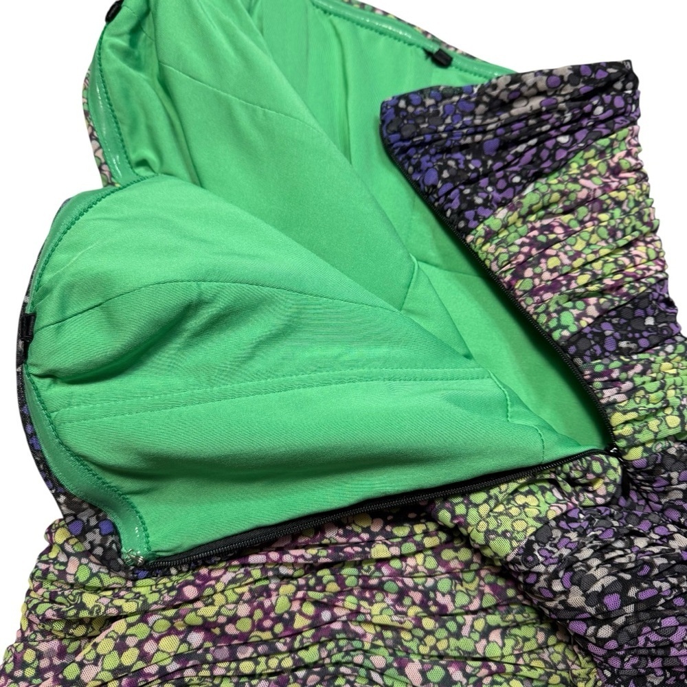 BCBGMaxAzria Sweetheart Bodycon Strapless Green Purple Dress Size 8 - Picture 6 of 10